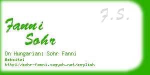 fanni sohr business card